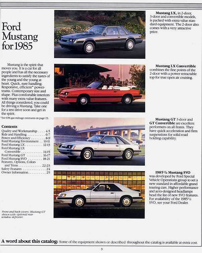 1985 Ford Mustang SVO Brochure Page 5